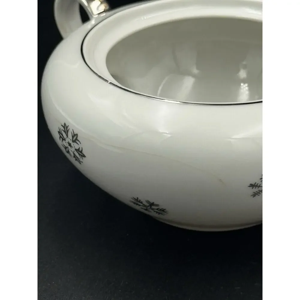 Vintage Seyei Snowy Atomic Snowflake Creamer & Sugar Dish W/Lid - MCM Japan